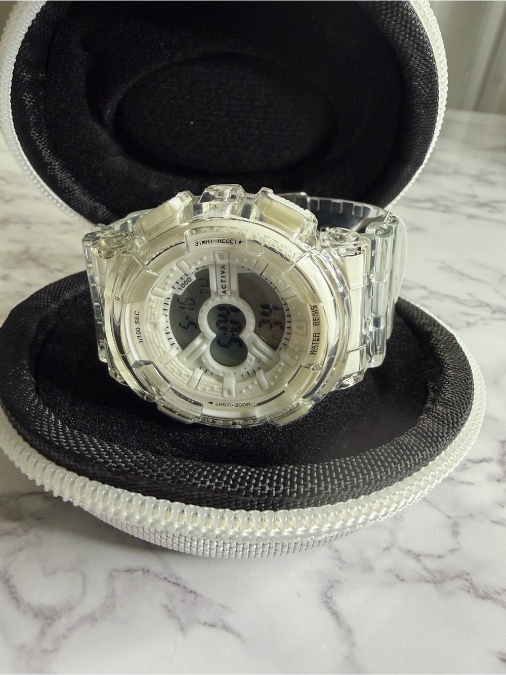 Invicta x Activa Digital Watch & Case Bundle (white)